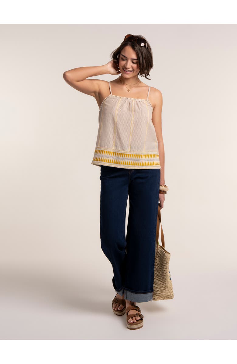 Brakeburn Square Neck Striped Camisole Top, Main, color, Cream