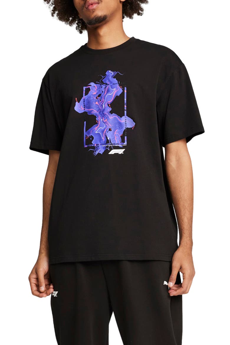 F1 Neon Energy Cotton Graphic T-Shirt, Main, color, PUMA BLACK