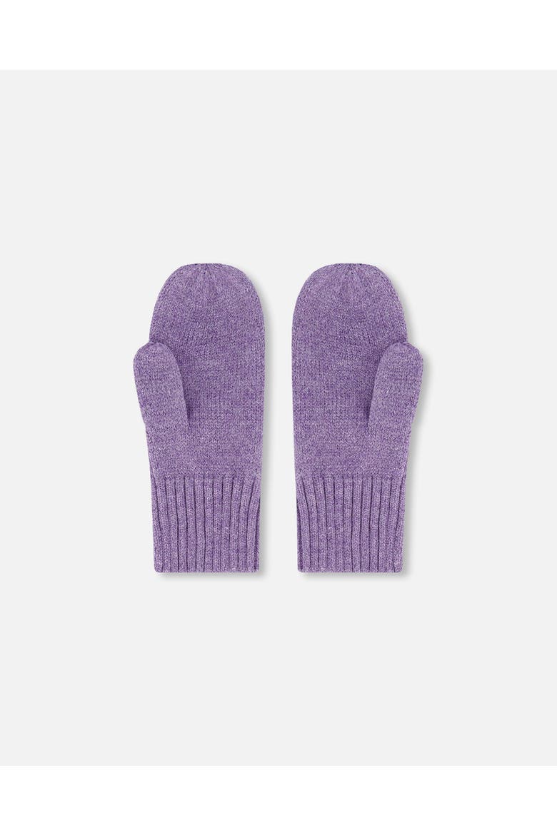 Girl Soft Ribbed Knit Mittens, Alternate, color, Lavender