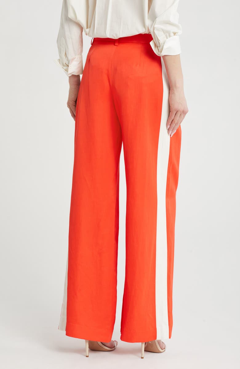 TWP Sullivan Wide Leg Pants, Alternate, color, Cherry Tomato/ Bone