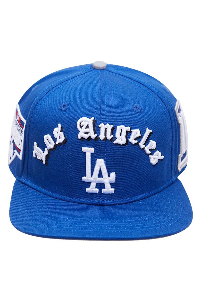 Men's Pro Standard Royal Los Angeles Dodgers 2020 World Series Old English Snapback Hat, Alternate, color, Royal
