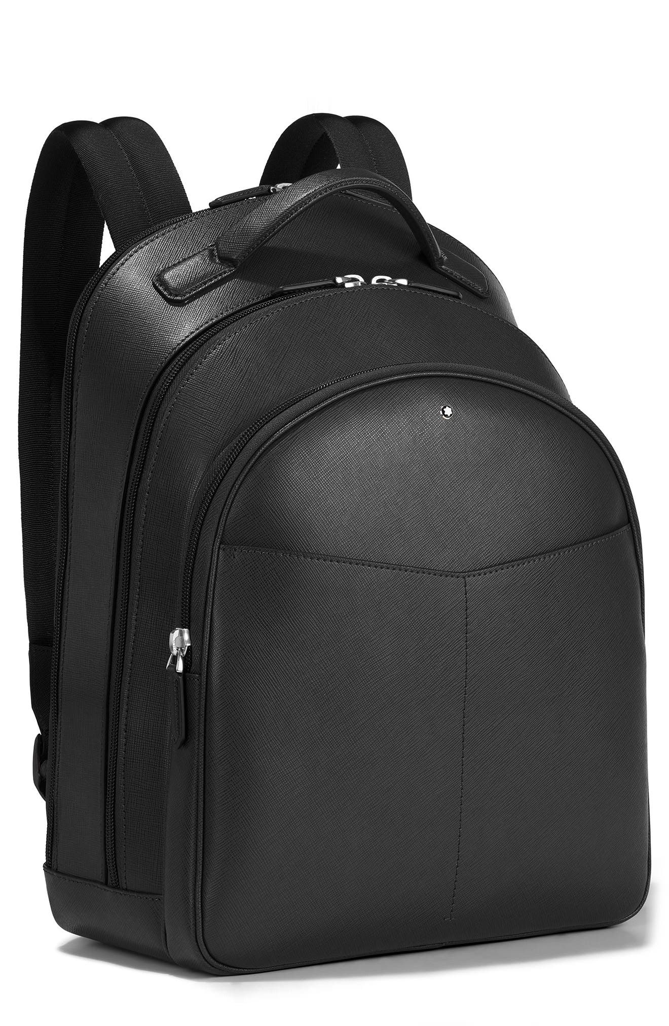 Montblanc Sartorial Leather Backpack, Main, color, 