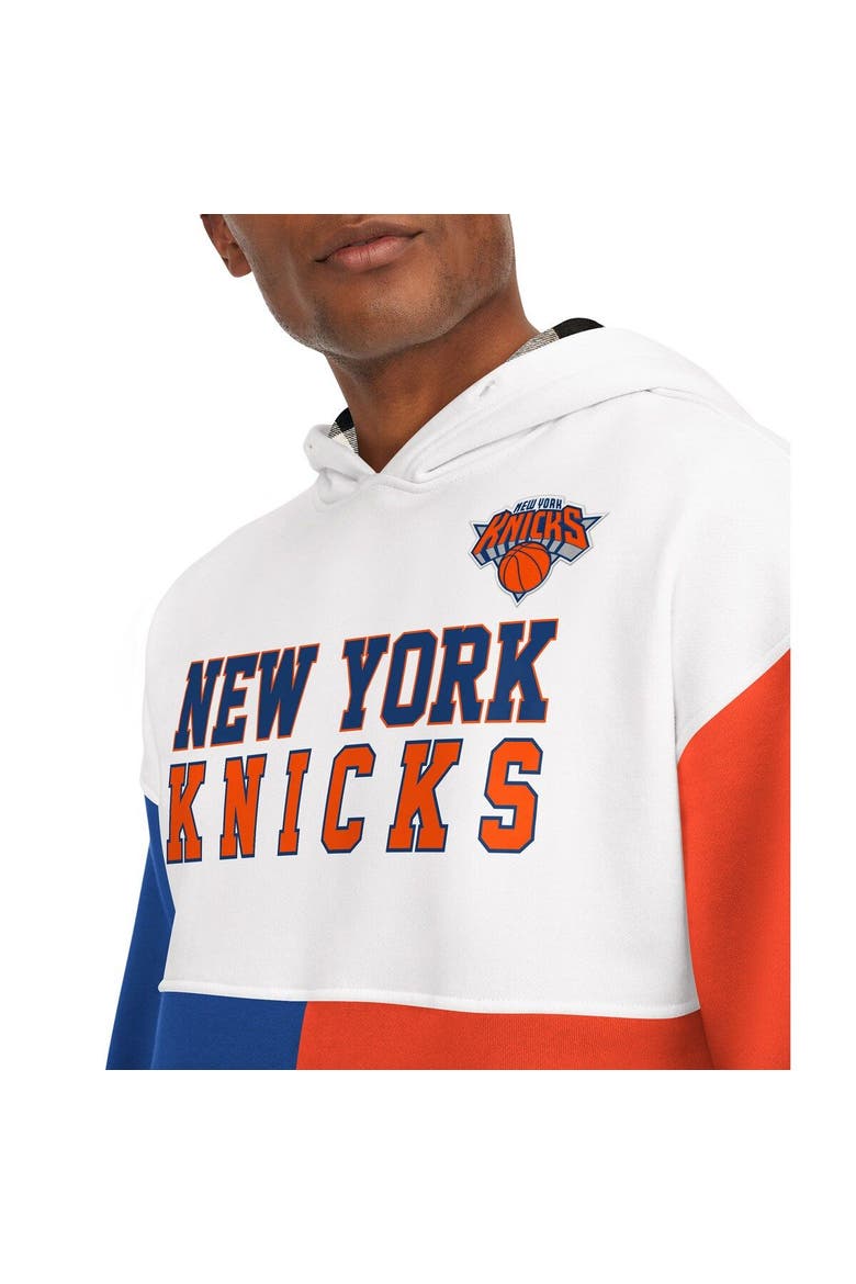 Men's Tommy Jeans White/Royal New York Knicks Andrew Split Pullover Hoodie, Alternate, color, White