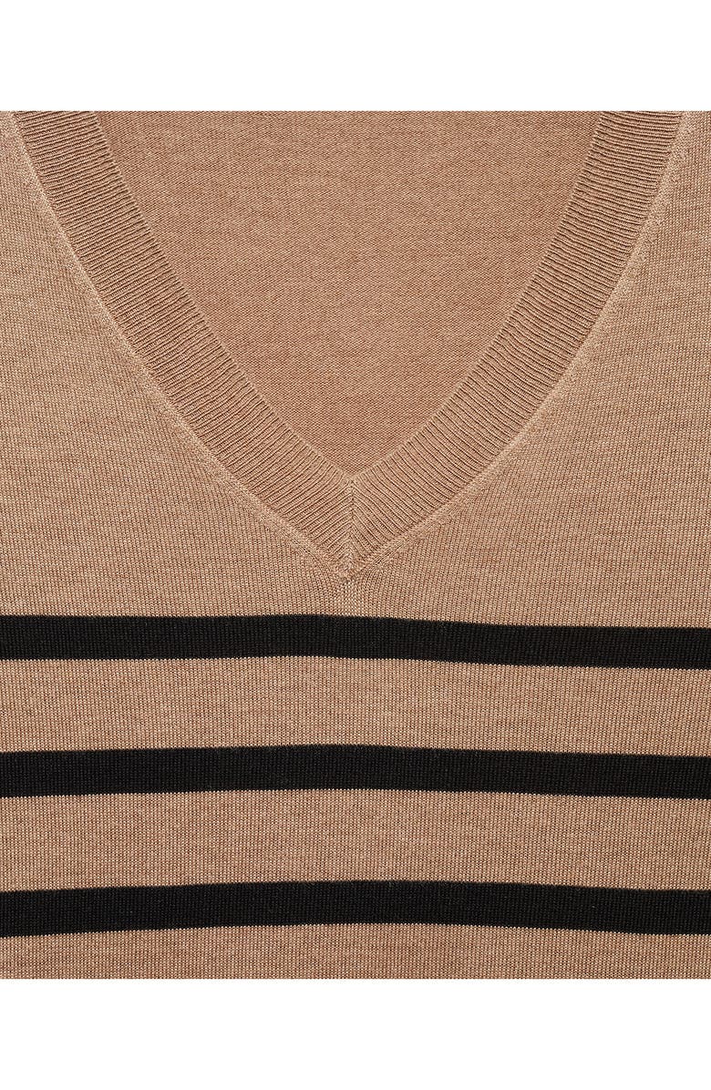 MANGO Stripe V-Neck Sweater, Alternate, color, 