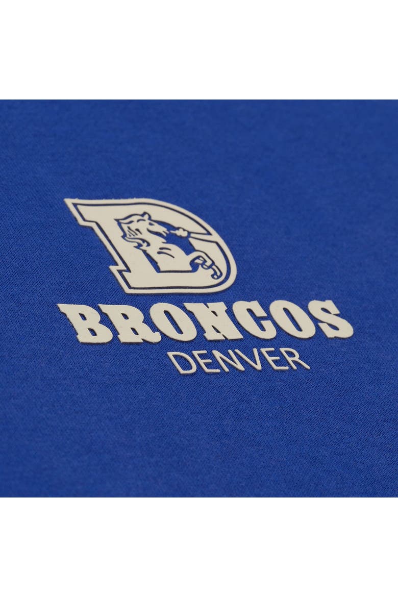 Men's Mitchell & Ness Royal Denver Broncos Core Essentials Micro Logo Fleece Sweatshirt, Alternate, color, Royal