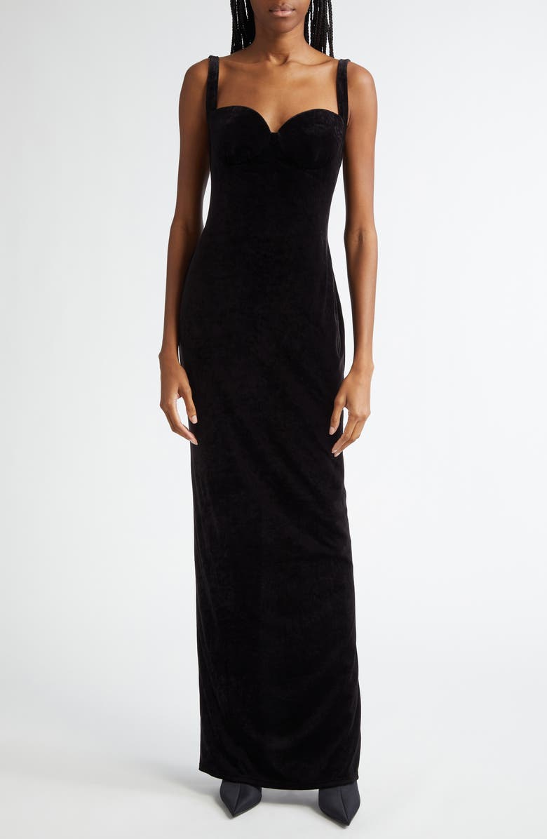 Balenciaga Velvet Gown, Main, color, 1000 Black