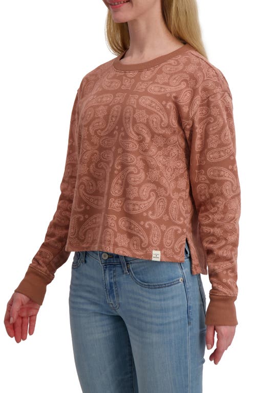 Lucky Brand Paisley Crewneck Long Sleeve Top In Multi