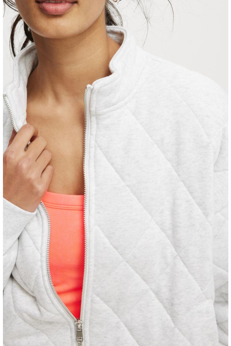 Active Quilted Zip Through, Alternate, color, Cloudy Grey Marle