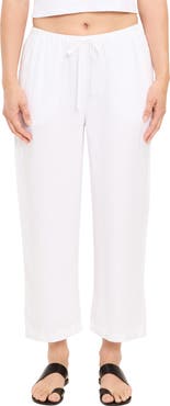 Michael Stars Tali Linen Blend Wide Leg Drawstring Pants
