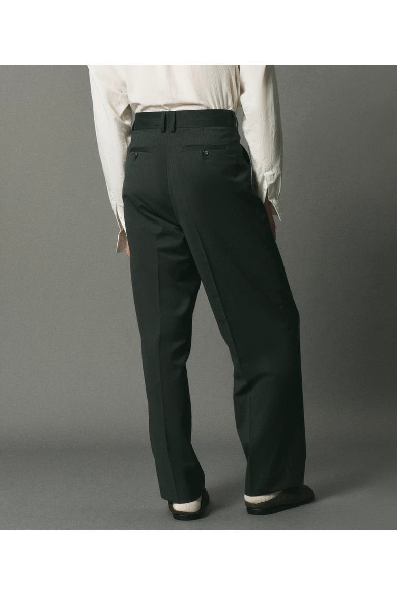 Tailored Pleated Trouser, Alternate, color, Grey Stripe