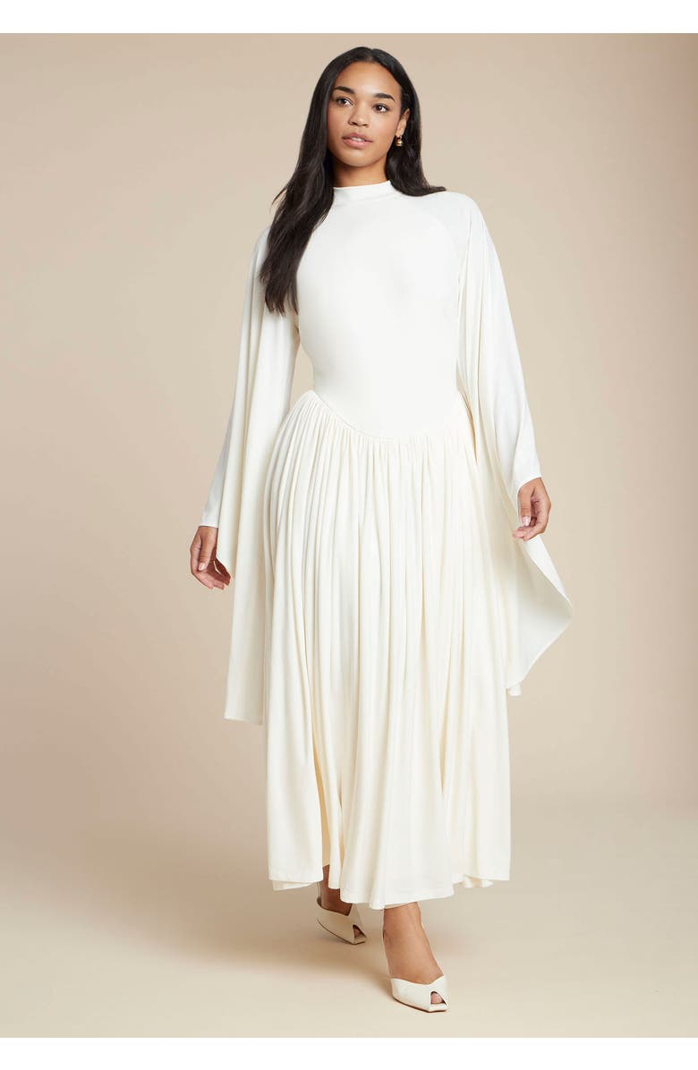 ELOQUII Flowy Jersey Maxi Dress, Main, color, Coconut Milk