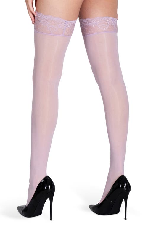 Lechery ® Lustrous Silky Glossy 20 Thigh High Stockings In Pink