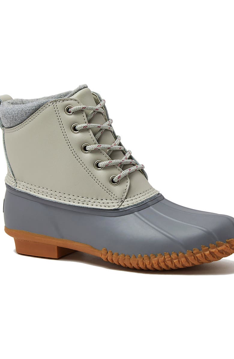 Lands' End Insulated Duck Boots, Main, color, Pumice Stone/Dark Gray Leather