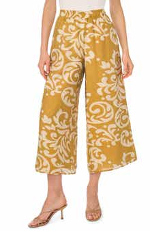 Halogen® Print Wide Leg Crop Pants