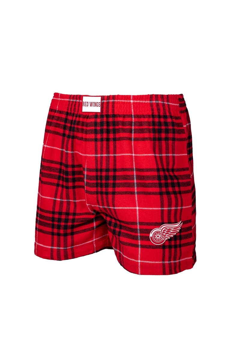 CONCEPTS SPORT Men's Concepts Sport Red/Black Detroit Red Wings Concord Flannel Boxers, Main, color, 