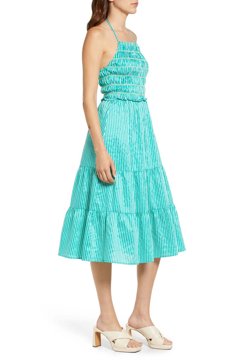 BB Dakota by Steve Madden Tropical Splash Stripe Cotton Midi Sundress, Alternate, color, 