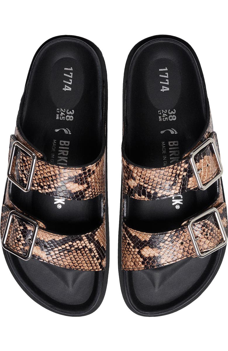 1774 BIRKENSTOCK Arizona Snakeskin Embossed Leather Buckle Slide Sandal, Alternate, color,