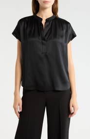 Vince Shirred Detail Silk Top