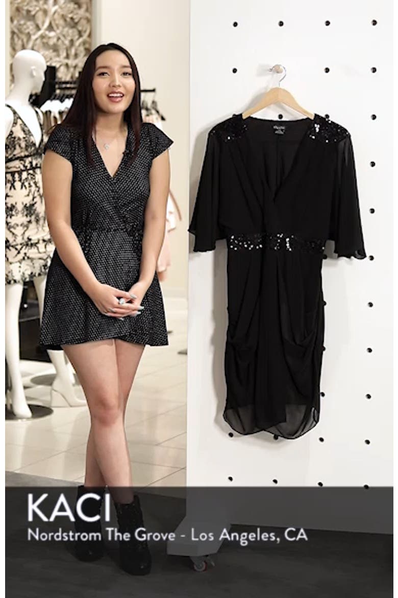 Sequin Wrap Front Dress video