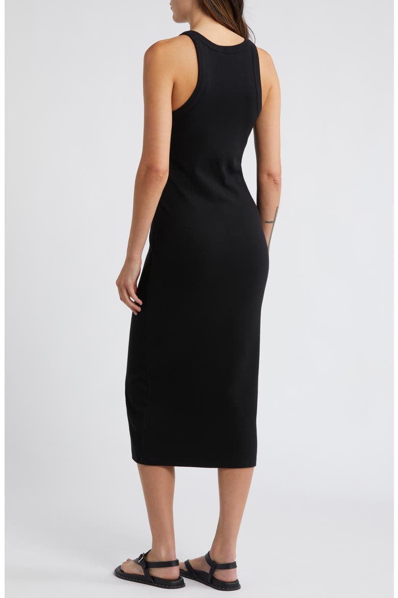 Cut In Rib Tank Dress, Alternate, color, BLACK