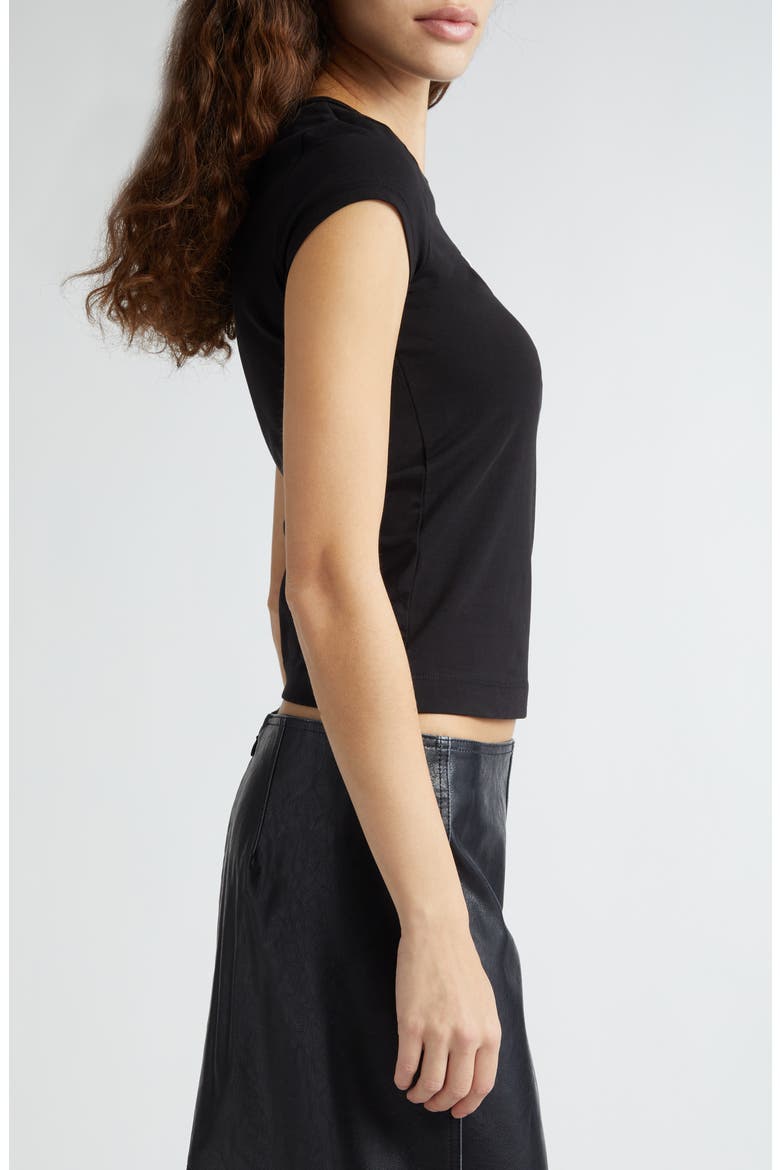 T-Angie Embroidered Logo Cutout T-Shirt, Alternate, color, DEEP/ BLACK