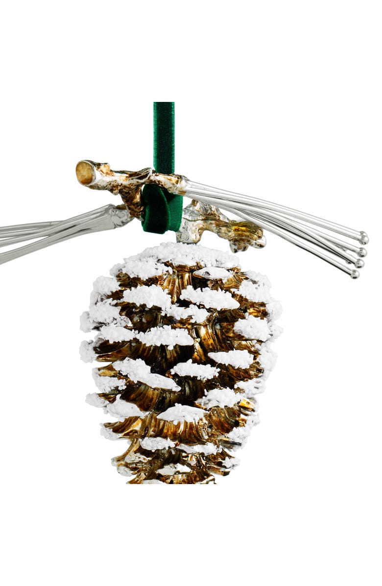 Michael Aram Snowy Pine Cone Ornament, Alternate, color, Bronze/ White