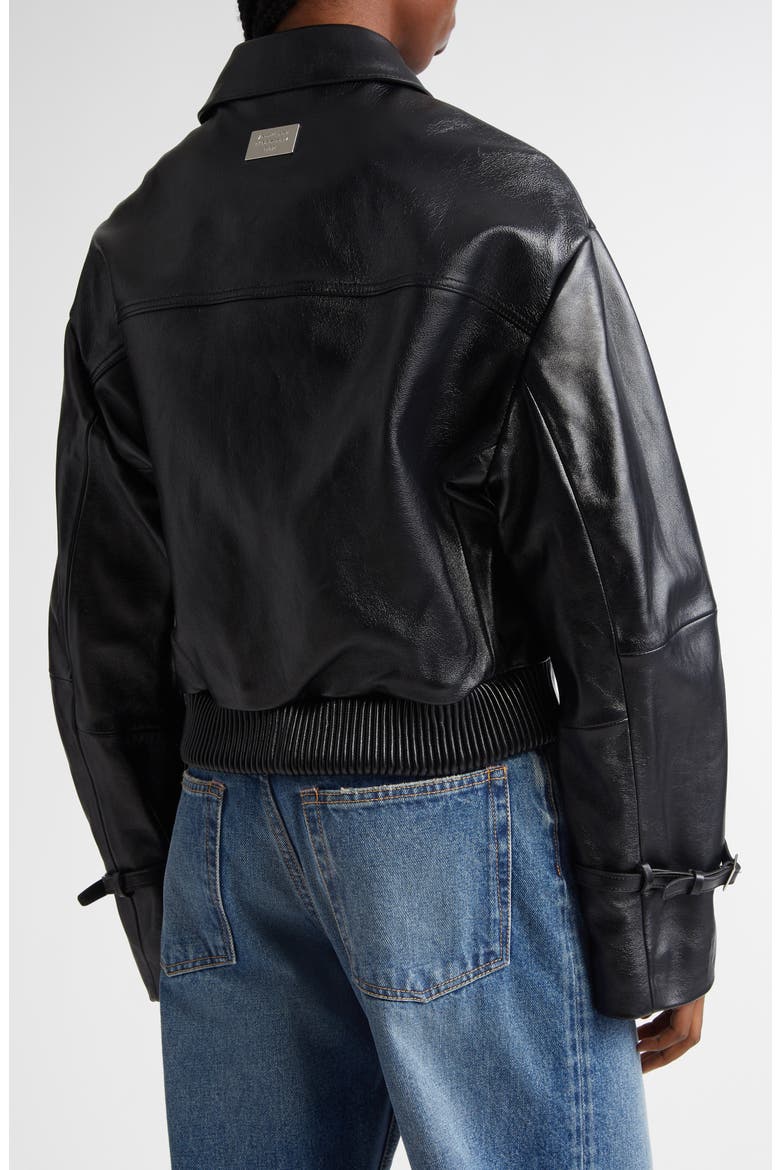 Leather Jacket, Alternate, color, BLACK