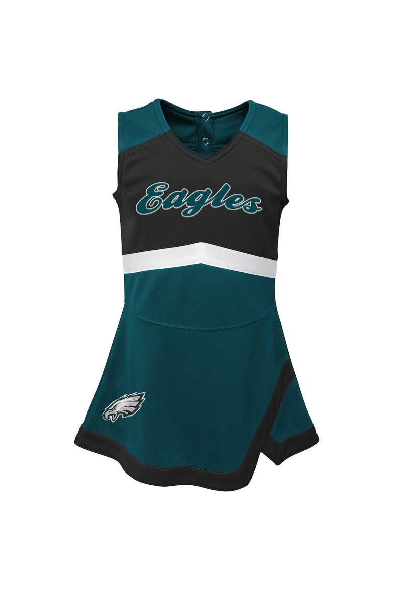 Girls Infant Green Philadelphia Eagles Cheer Captain Jumper Dress, Alternate, color, Green