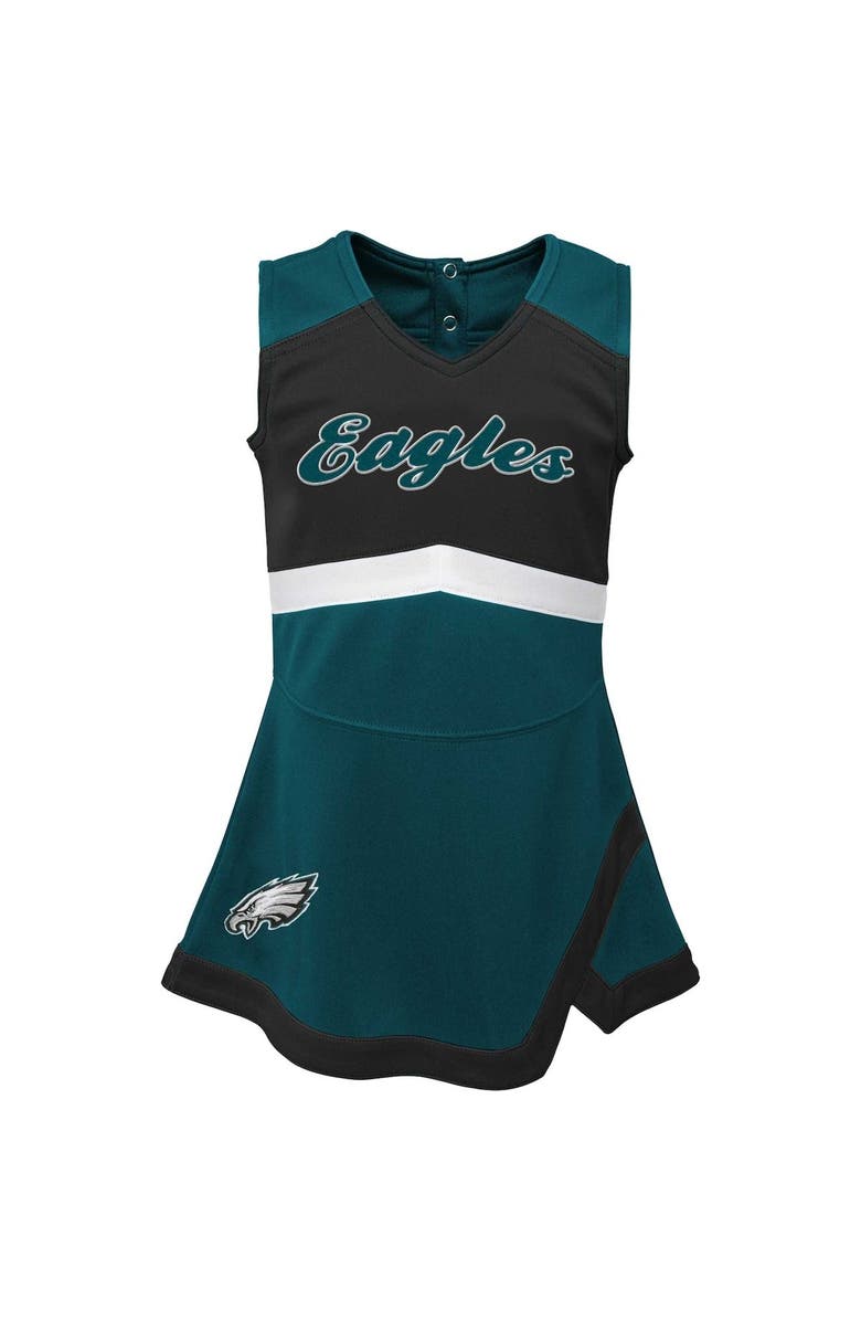 Outerstuff Girls Infant Green Philadelphia Eagles Cheer Captain Jumper Dress, Alternate, color, Green