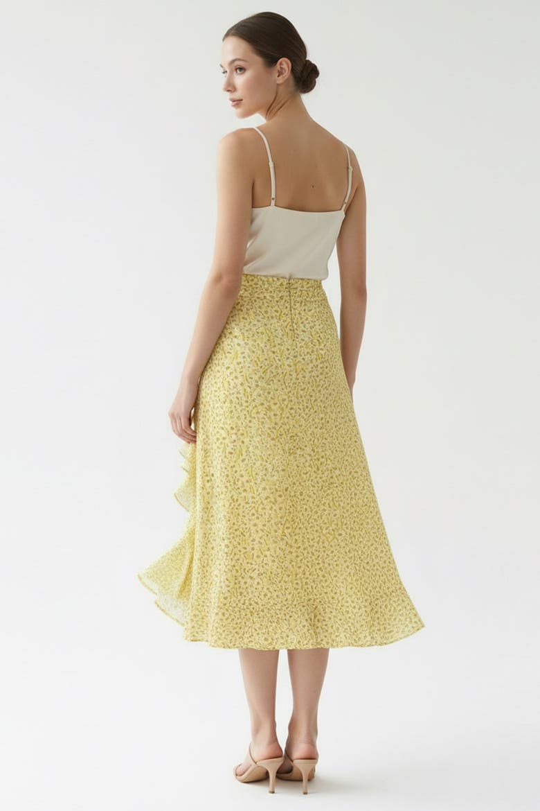 Filicia Elastic Waist Side Ruffle Midi Skirt, Alternate, color, Multi Color