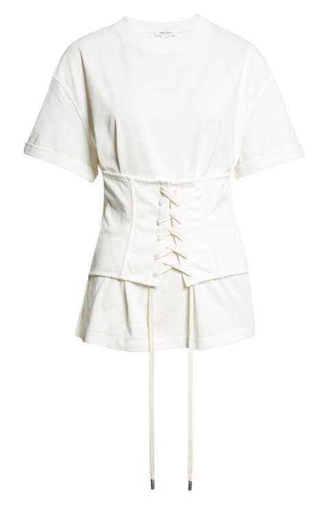Cotton Jersey Corset T-Shirt