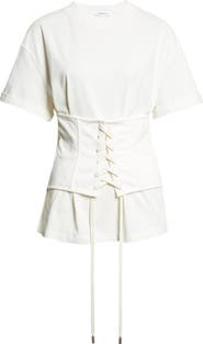 McQueen Cotton Jersey Corset T-Shirt