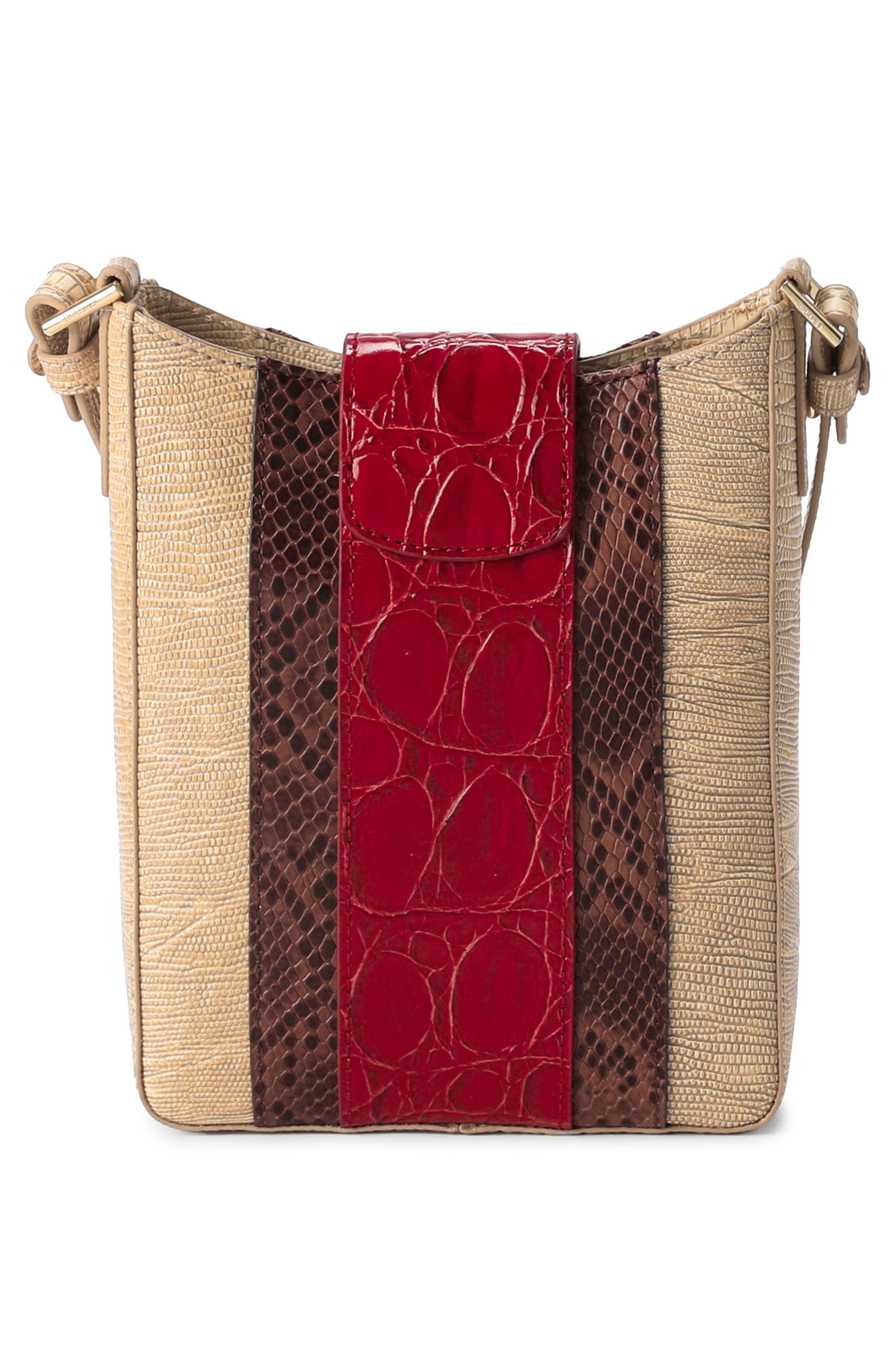 Brahmin Marley Croc Embossed Leather Crossbody Bag, Alternate, color, 