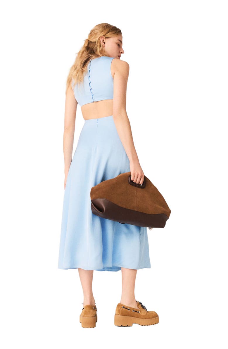 maje Open-back maxi dress, Alternate, color, Blue Sky