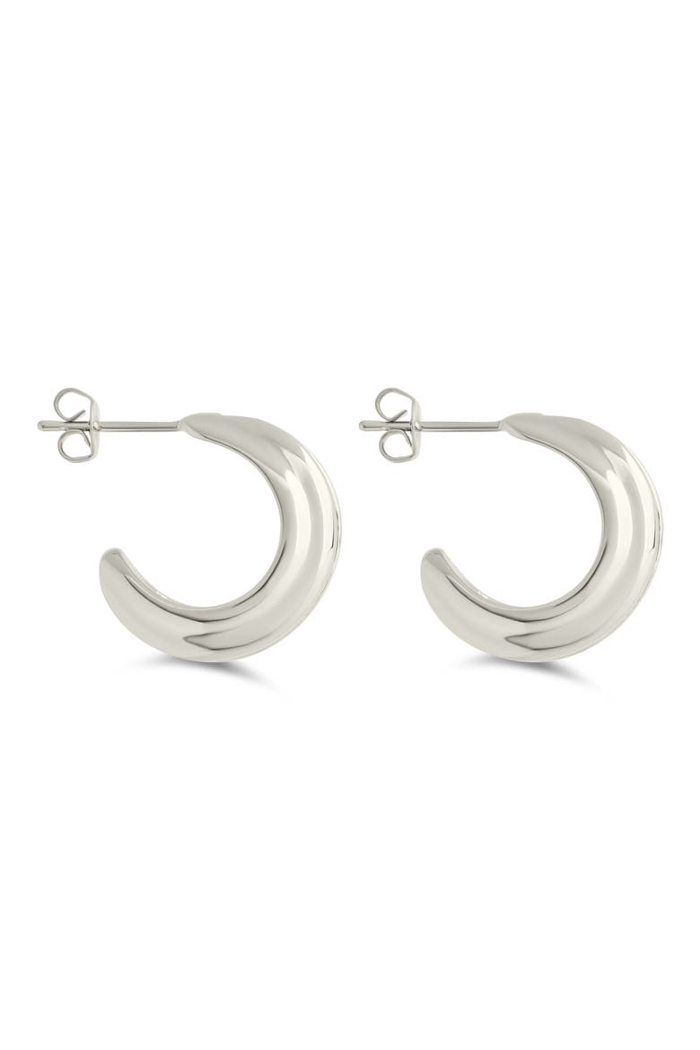 Nola Cubic Zirconia Huggie Hoop Earrings, Alternate, color, SILVER