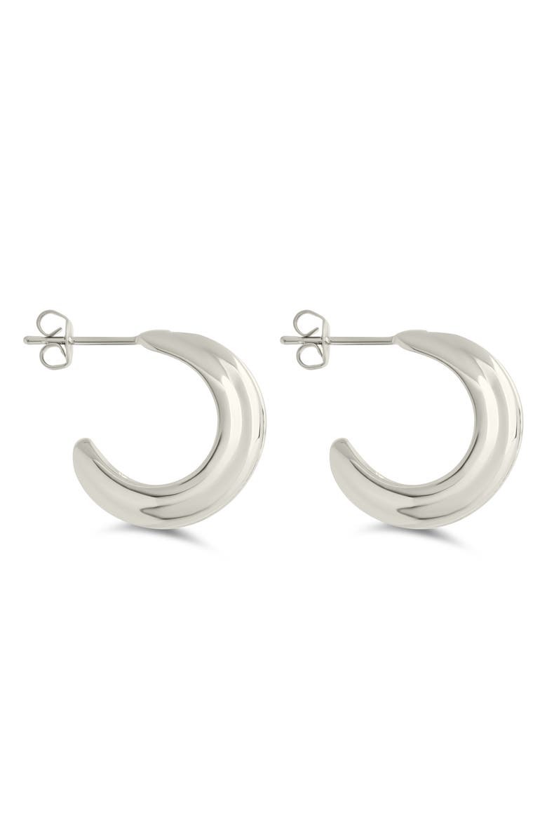 Sterling Forever Nola Cubic Zirconia Huggie Hoop Earrings, Alternate, color, 