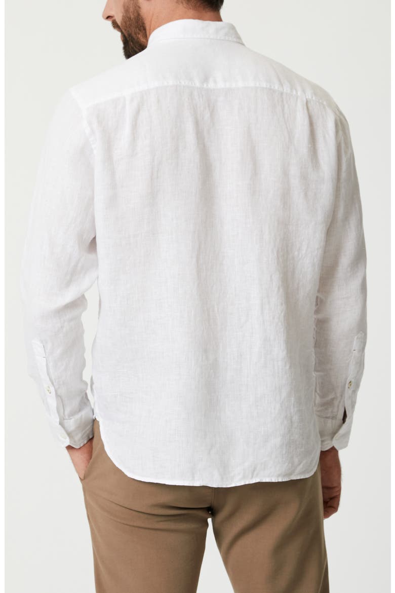 Linen Chambray Button-Up Shirt, Alternate, color, BRIGHT WHITE
