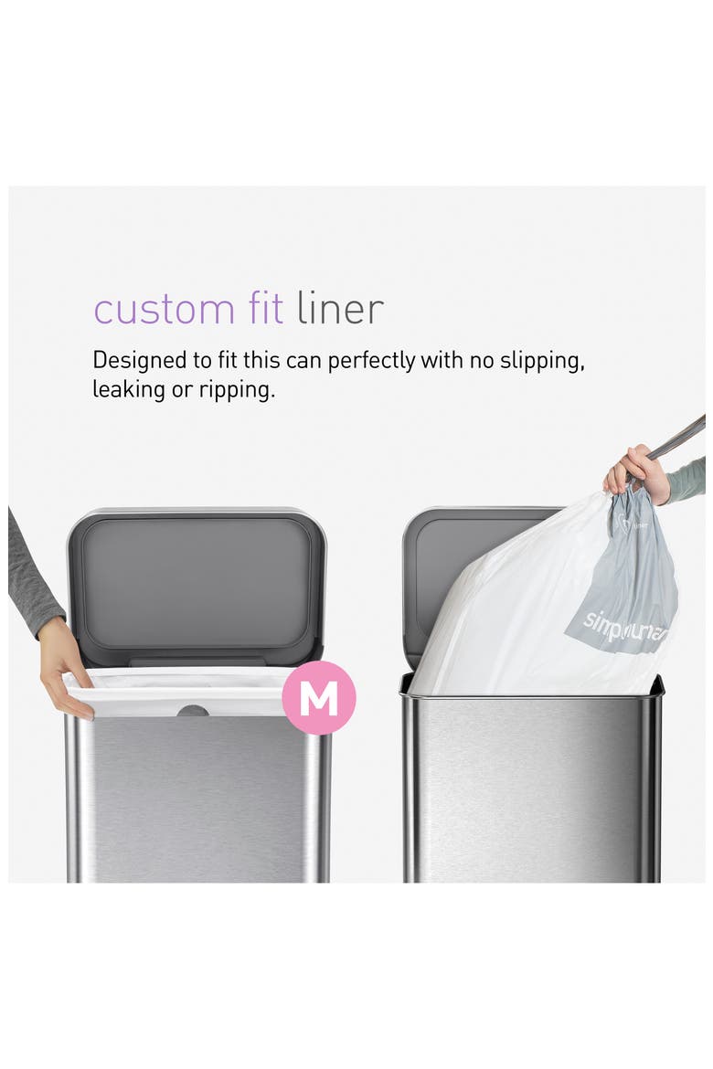 45L rectangular step can with liner pocket, Alternate, color, BRUSHED