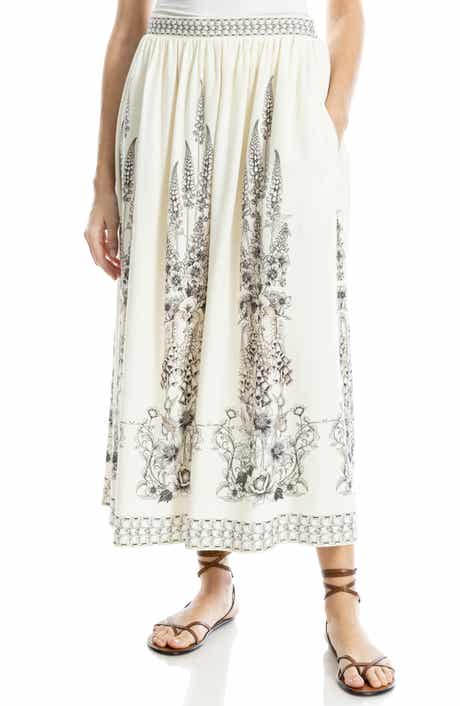 MAX STUDIO Border Print Maxi Skirt