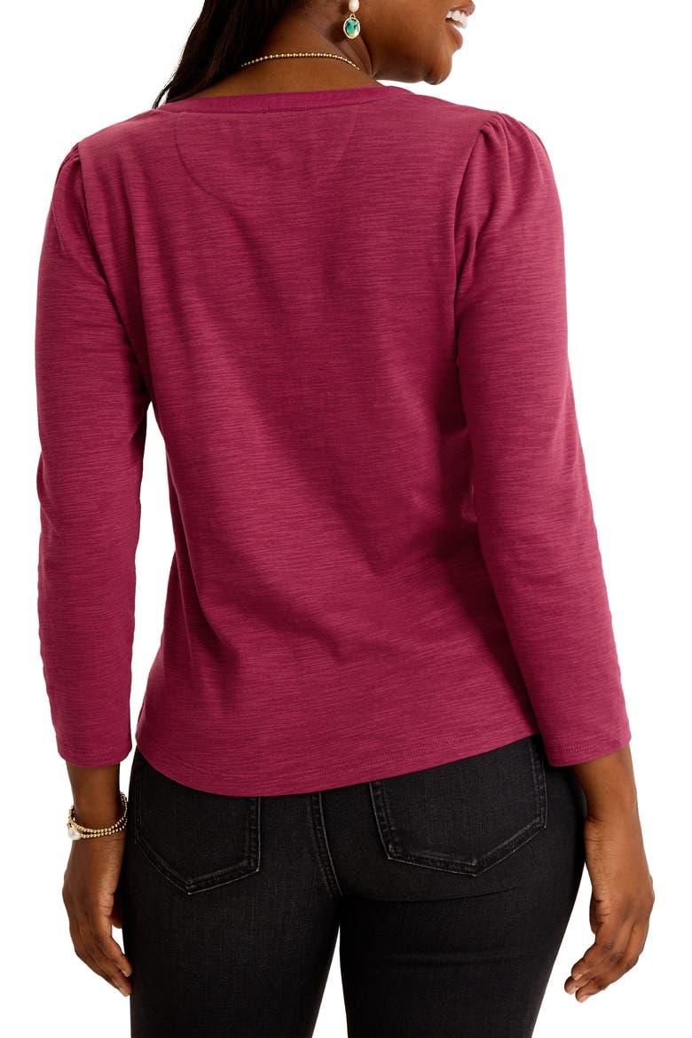 Ashby Stretch Cotton Slub Henley Top, Alternate, color, SANTA ANA