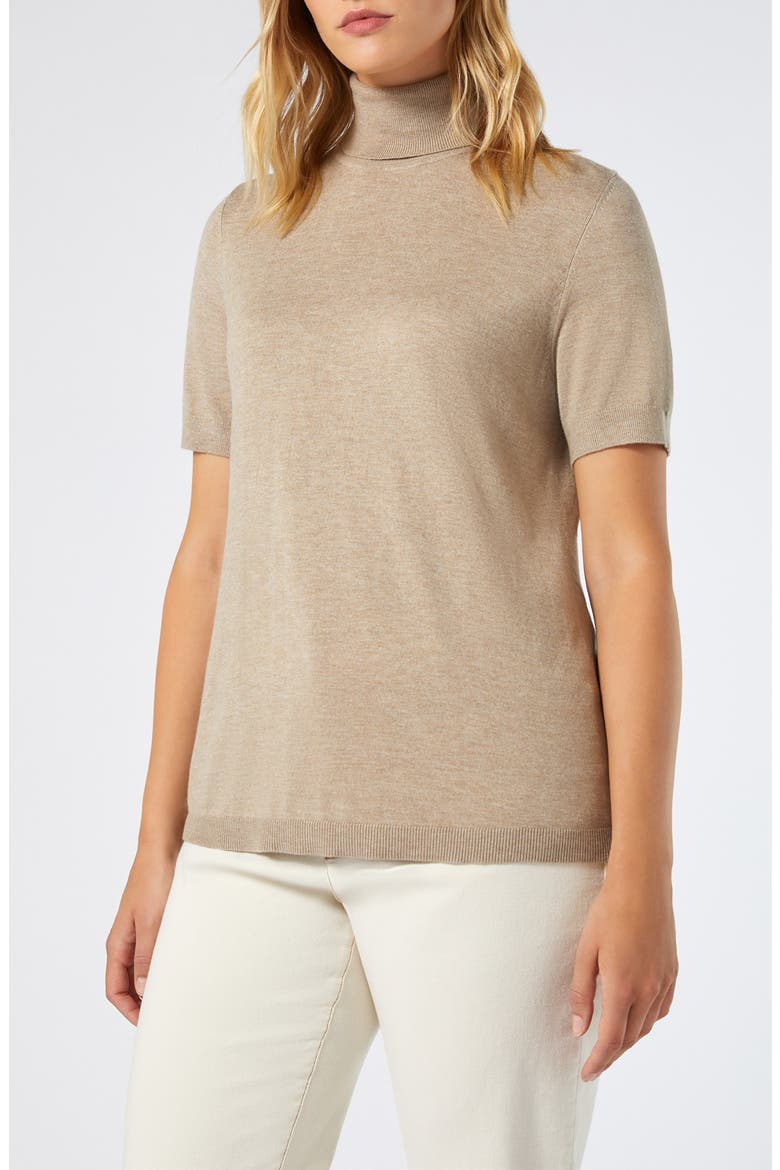 Short Sleeve Turtleneck Sweater, Main, color, BEIGE