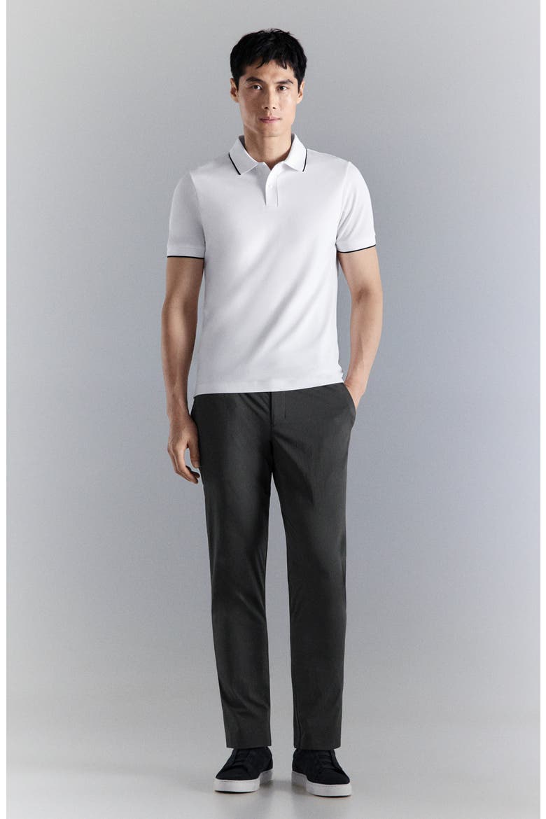 Comfort Stretch Tipped Piqué Polo, Alternate, color, WHITE