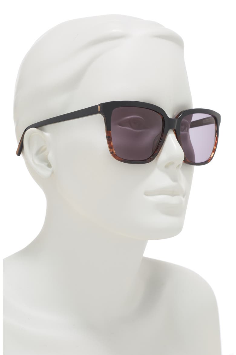 54mm Square Sunglasses, Alternate, color, BLACK