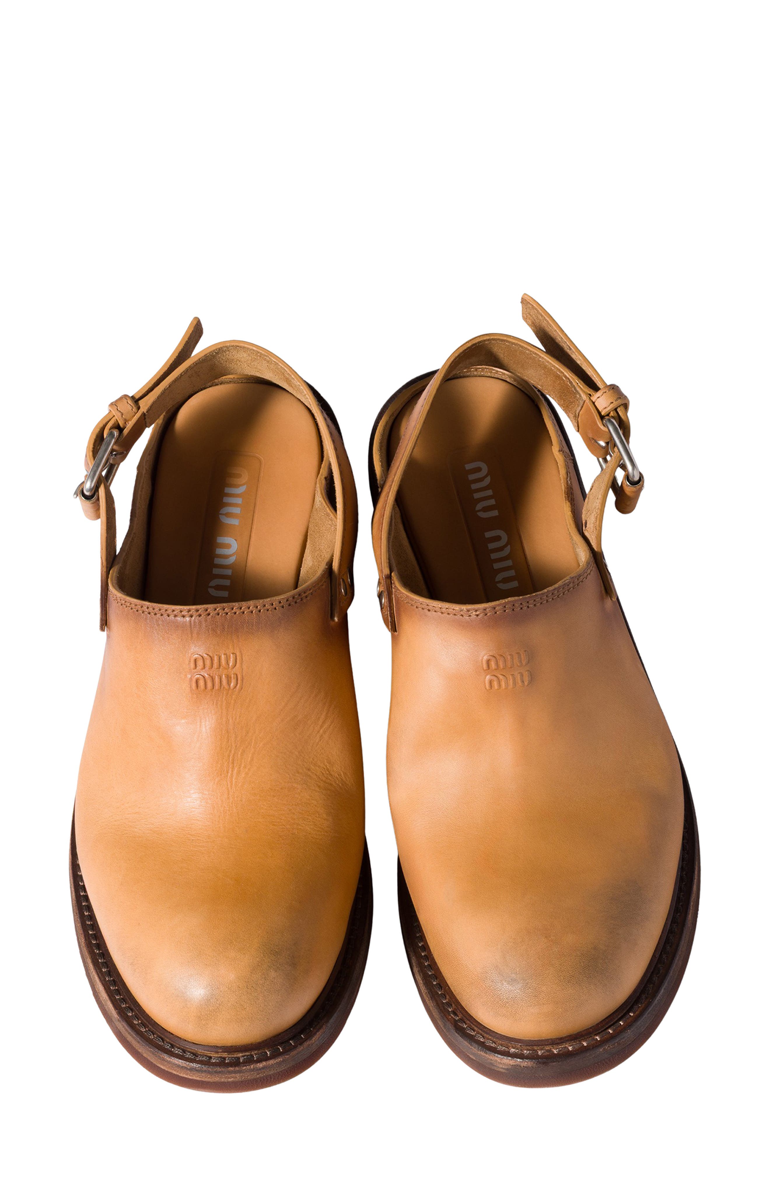 Miu Miu Slingback Clog, Alternate, color, Cuoio