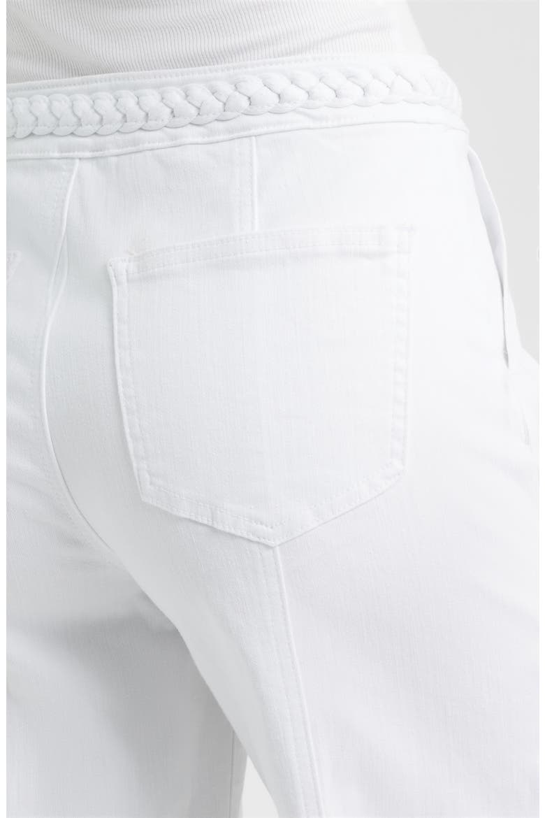Braided Waistband High Waist Wide Leg Jeans, Alternate, color, WHITE