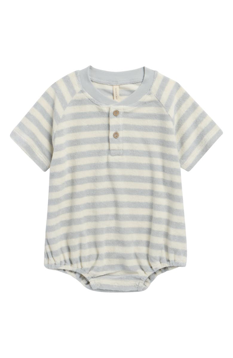 QUINCY MAE Terry Henley Romper, Main, color, Sky
