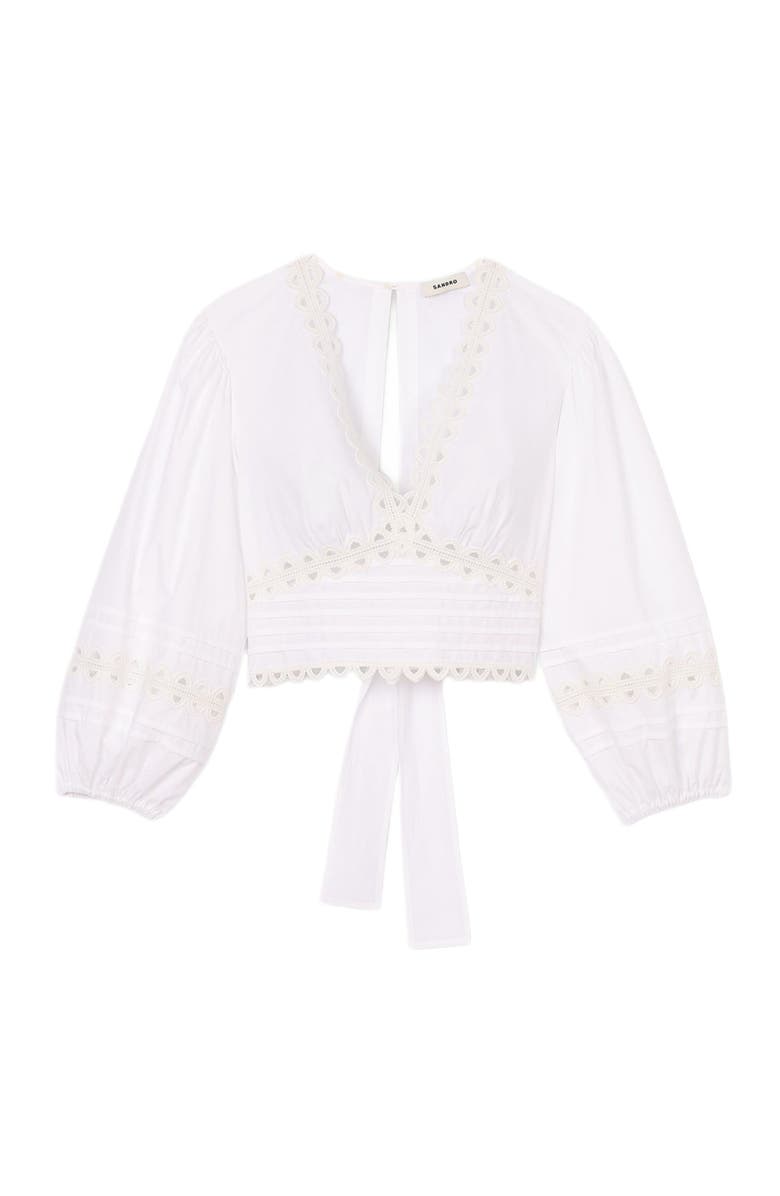 SANDRO Poplin crop top, Alternate, color,