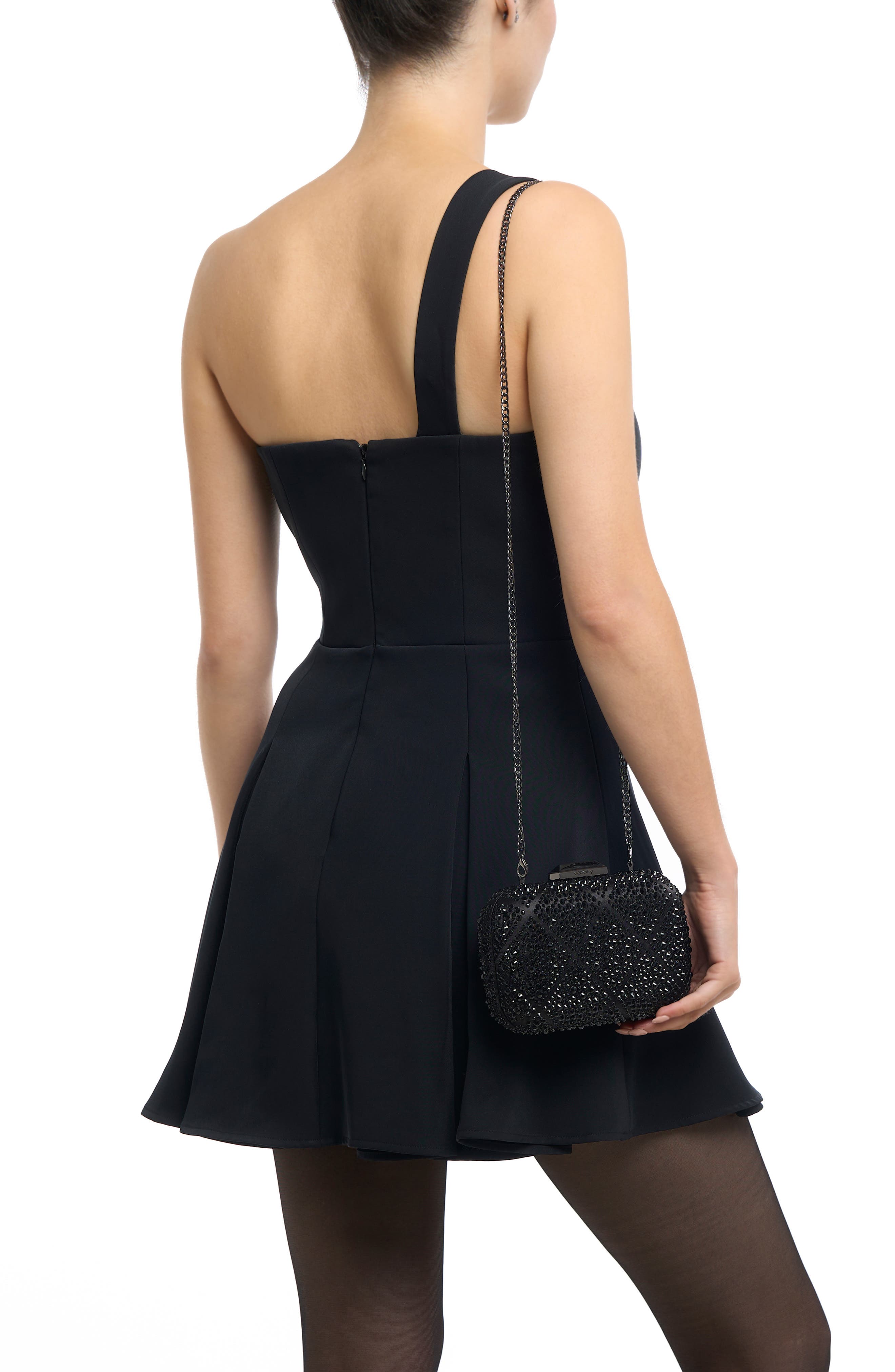 Olga Berg Keren Crystal Hotfix Frame Clutch, Alternate, color, 