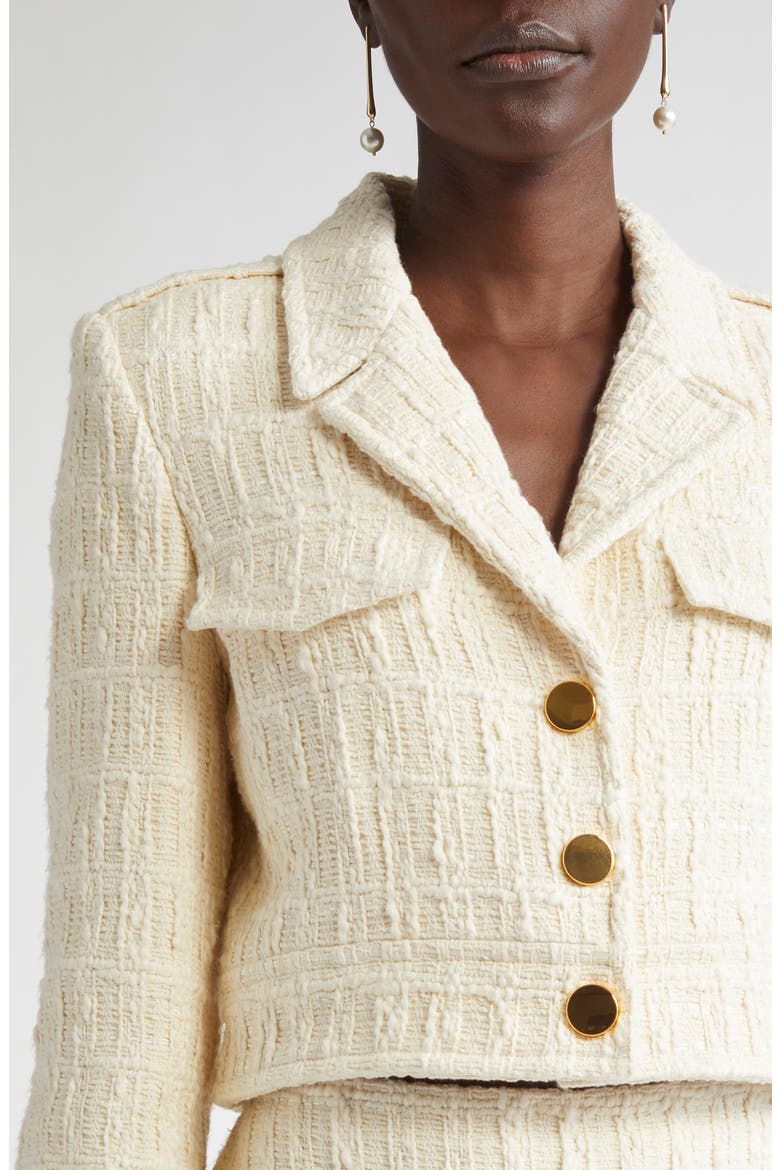 Avery Tweed Crop Jacket, Alternate, color, ECRU