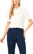 Halogen® Puff Sleeve Button-Up Top